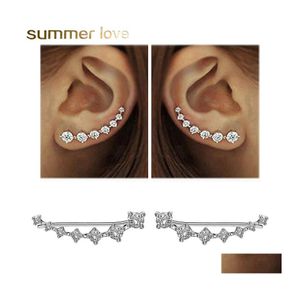 Stud 3A Zircone Cubique U Shaped Clip D'oreille Manchette Cartilage Boucles D'oreilles Pour Femmes 925 Sterling Sier Hypoallergénique Mode Bijoux Drop Deliv Dhwyc