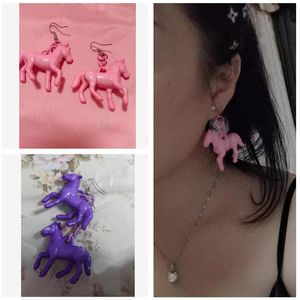 Stud 4 4 6cm 11g paire Punk gothique animaux cheval boucles d'oreilles pour femmes matière plastique filles cadeaux bijoux di030 230710