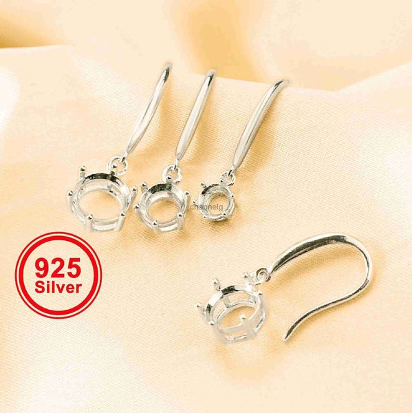 Goujon 5-8MM rond solide 925 argent Sterling bricolage broche crochet boucles d'oreilles paramètres lunette pour pierre Moissanite 1702196 YQ240110