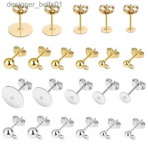 Stud 50 pcs/lot 925 argent plaqué blanc post boucle d'oreille goujons broche de Base avec boucle d'oreille résultats oreille arrière bricolage bijoux faisant des accessoires L231117