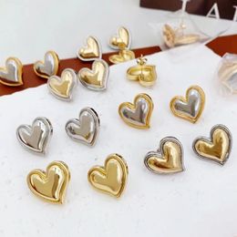 Stud 5pairs Tiny Heart Smooth Metallic Vintage Earrings Classic Wholesale Women Sieraden Geschenk 30875 231218