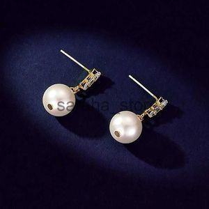 Stud 925 Argent Aiguille Or Couleur Nouvelle Mode Perle Boucles D'oreilles Pour Les Femmes Doux Mignon Élégant Tempérament Corée Boucles D'oreilles Bijoux J240120