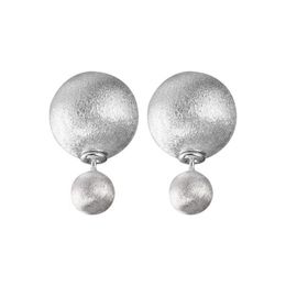 Stud 925 Sterling Silber Frosted Round Ball Back Hängende Ohrringe für Frauen mit einfacher Persönlichkeit Premium Drop Delivery Schmuck Dht2P