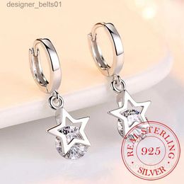 Stud 925 Sterling Silver Crystal Star Charm Stud Oorbellen voor vrouwen 2020 Grils Kids Huwelijkscadeau Vrouwelijke pendientes mujer modaL231117