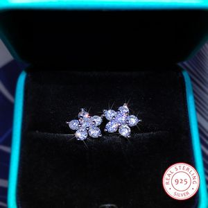 Stud 925 Sterling Silver Earrings Fashion Full Diamond Plum Blossom Persoonlijkheid Zirkonium sieraden 230814