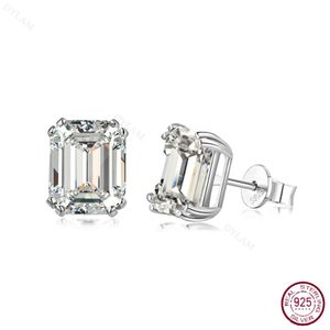 Stud 925 Sterling Silver Jade Cut 4Ct Boucles d'oreilles en diamant à haute teneur en carbone bijoux Expédition directe Q240507