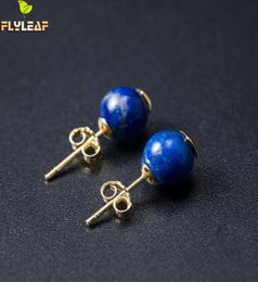 Boucles d'oreilles en argent sterling 925 avec lapis-lazuli pour femmes, style rétro chinois, bijoux vintage faits à la main Flyleaf7149941