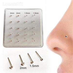 Stud 925 Sterling Zilveren Neus Stud 1.5mm 2mm Gemengde Grootte Bal Indian Neus Piercing Lichaam Sieraden 20 stks/pak