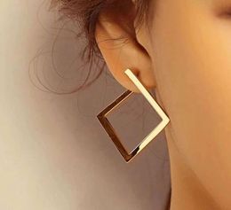 Stud ABC Dubbelkoppige stud retro minimalistische vierkante oorbellen geometrische mode-oorbellen onregelmatige oorbellen overdreven sieraden openingsaccessoires Drop AA