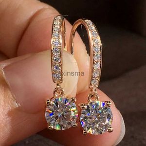 Stud Accessoires voor Vrouwen Rose Gold Plating 4 Prong Moissanite Kristallen Oorbellen voor Vrouwen Bruiloft Valentijnsdag Cadeau Sieraden YQ240129