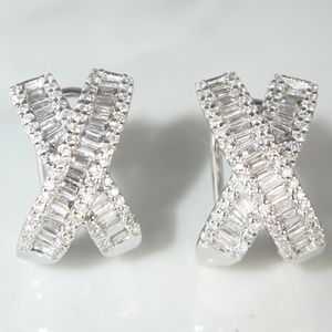 Stud Across 14 Gold Lab Diamond Earring Real 925 sterling zilveren Engagement Wedding Oorbellen voor Vrouwen Bruids Edelstenen Sieraden 230804