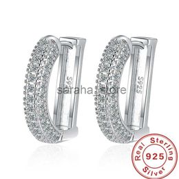 Stud Andara S925 SterlSilver Real Moissanite Lettre D Hoop EarrFor Femmes SparklLab Diamant Boucle D'oreille Fine Bijoux Cadeau J240120