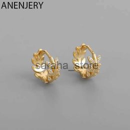 Stud ANENJERY Zircon Feuilles Boucles D'oreilles Pour Femmes Boucle Exquise Boucles D'oreilles Cadeau D'anniversaire J240120