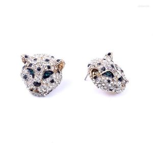 Stud Animal Gold Rhinestone Panther Head Pendientes de mujer Moda Punk Rock Especial Personalidad Charm StatementStud Odet22172q