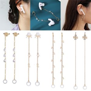 Stud Anti Lost Chain Drop Boucles d'oreilles Plaqué Or Dangle Écouteur Titulaire Sangle Charme Goujons et Manchette Boucle D'oreille Accessoires 230710