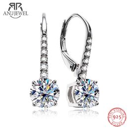 Stud AnuJewel 1 carat D couleur Dangle Drop 925 boucles d'oreilles en argent Sterling avec certificat GRA bijoux en gros 230719