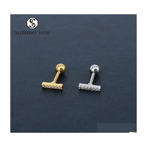 Stud Arrivée Cz Simated Diamant Boucles D'oreilles Pour Femmes Plaqué Or Mini Boucle D'oreille En Cristal Dainty Simplement Fête Saint Valentin Bijoux Drop D Dhu6Y