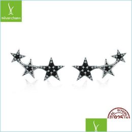 Stud Authentic 925 Sterling Sier Stud CZ Exquisite Stackable Star -oorbellen For Women Sieraden Valentijnsdag Gift Q2 Drop levering 202 DHQVH