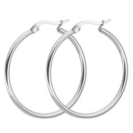 Stud BAECYT Rvs Ronde Cirkel Hoepel Oorbellen Zilver Kleur Party Oorbellen Sieraden Voor Vrouwen Klassieke Oorbellen Dropshipping J230717