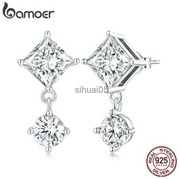 Stud Bamoer 925 en argent Sterling délicat cubique Zircon boucles d'oreilles pour les femmes délicates luxe boucles d'oreilles filles bijoux fins Gitf YQ231026