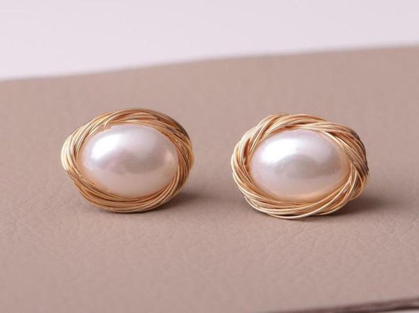 Stud Baroque Naturel Perle Boucles D'oreilles Intelligentes Pour Femmes Simple Main Faisant Charmes Affaires Élégant Cadeau De Noël Bijoux AccessoireStu3863022