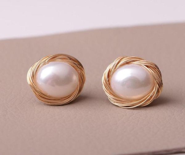 Stud Baroque Naturel Perle Boucles D'oreilles Intelligentes Pour Femmes Simple Main Faisant Des Charmes D'affaires Élégant Cadeau De Noël Bijoux AccessoireStu2693612