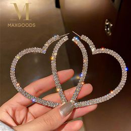 Stud Big Heart Oorringen Fashion Elegant Crystal Drop Dangle Earring Trendy Shiny Ear Decor Wedding Party Sieraden 230721