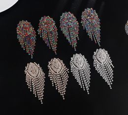 Stud Big Rhinestone Dangbang oorbellen voor vrouwen Fashion Statement Crystal Tassel Earring Grote Dange Evening Sieraden Gift2174838