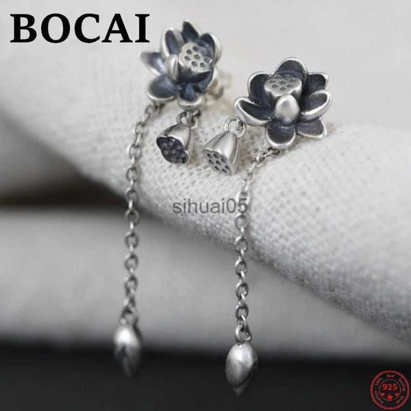 BOCAI S925 boucles d'oreilles en argent Sterling pour les femmes nouvelle mode classique personnalité thaïlandaise fleur gland pur Argentum clous d'oreille YQ231026