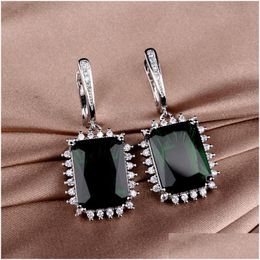 Stud Bohe Lab Sapphire Dangle Earring 925 Sterling Sier Party Drop Earrings For Women Bridal Promise Sieraden Geschenk levering DHCCS