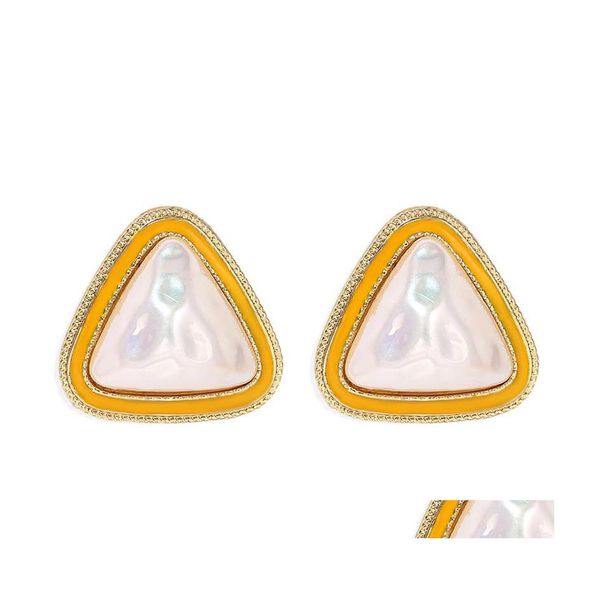 Stud Boho Mignon Imitation Perle Boucles D'oreilles De Mode 4 Couleurs En Forme De Triangle Boucle D'oreille Bijoux Accessoires Cadeaux 2501 Y2 Drop Delivery Dhleo