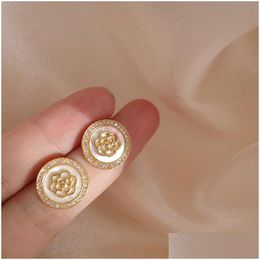 Stud Camellia Boucles d'oreilles Lady Women Party Lovers Gift Engagement Luxury Couple Jewelry For Bride Drop Delivery Dhdof