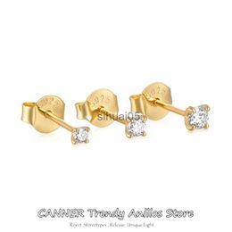 Stud CANNER 2/2.5/3mm Moissanite boucles d'oreilles pour hommes femmes S925 en argent Sterling mariée mariage diamant oreille 3 pièces ensemble bijoux YQ231026