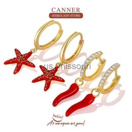 Stud CANNER Emaille Liefde Ster Maan Fruit Oorbellen Pendientes Mujer Oorbellen Voor Vrouwen Gouden Bungelende Oorbellen Hoepel Sieraden Brincos J230529 J230529