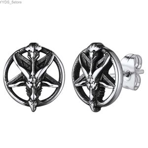 Stud ChainsPro Satan Baphomet chèvre tête de crâne boucles d'oreilles pour hommes femmes Punk acier inoxydable clous d'oreille CP774 YQ231107