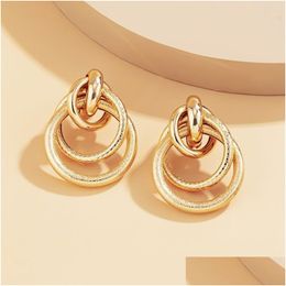 Stud Kroonluchter Dangle Designer Sieraden Oorbellen Geometrische Serpentine Hoop Stijlvolle Metal Wrap Mtilayere Drop Delivery Sieraden Oorbel Otwxb