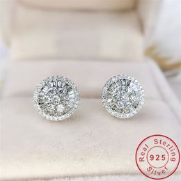 Stud Charm 18K Gold Lab Diamond Earring Real 925 sterling zilveren sieraden Verlovingsbruiloft Oorbellen voor vrouwen Bruidsfeest Cadeau 221119