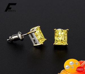 Boucles d'oreilles à charte 925 bijoux en argent avec 5 accessoires de pierre précieuse Citrine de 7 mm pour femmes GiftStud5678088 pour femmes