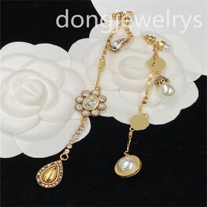 Luxury Fashion Earring Flower Earrings Hoop Earring With Pearl Women Dangle Chandelier Earings Sparkling Ear Cuff Dongjewelrys Necklaces