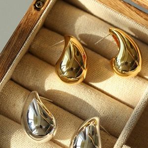 Stud Chic overdrijven grote waterdruppel oorbellen voor dames Dupes Chunky Teardrop roestvrij staal verguld statement oorsieraden 230706