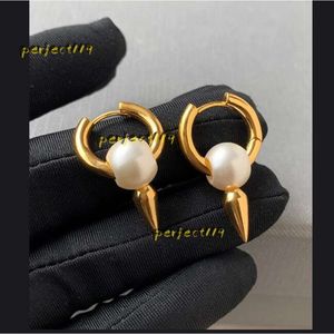 Stud Circle Triangle en forme de perle pendentif boucles d'oreilles femmes simplicité boucle d'oreille 18K or goujons marque boucle d'oreille bijoux de créateurs européens et américains 2024