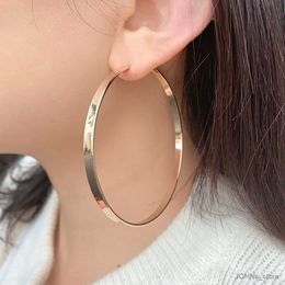 Stud Classic Fashion Flat Round Ear Buckle For Women Trendy Silver Color Small Large Circle Hoop Earrings Party Sieraden Accessoires