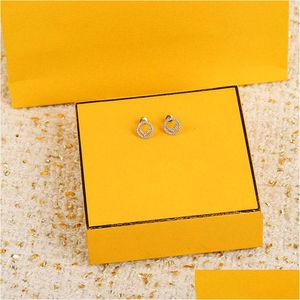 Stud Classic Hoops Designers Earring Diamant oorbellen Luxe Designer Sieraden Women Circle Letter F Studs Love Bracelets Hoop Mens D DHWGP