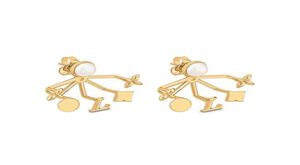 Stud Clover oorbellen Designer voor vrouwen Flower Gold Gepated Multi Element Floral Front and Achterkant geschulpte studs Earring Fashion Jew6335469