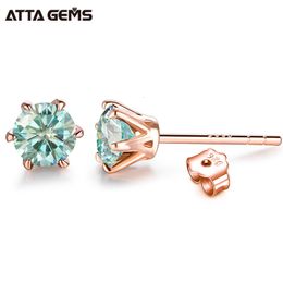 Boucles d'oreilles à tige colorées 1ct D couleur coupe idéale diamant créé en laboratoire plaqué or rose 18 carats pour femmes avec GRA 221119