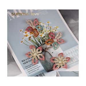 Stud Colorf Crystal Flower Fish Parrot Tassel oorbellen voor vrouwen grote boho -omzoomde hangende bruiloft sieraden drop levering dhjmy