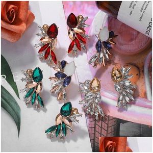 Stud Colorf Oorbellen Acryl Crystal Stone Vrouwen Piercing Oorbel Trendy Bruiloft Sieraden Groothandel Drop Delivery Dhskr