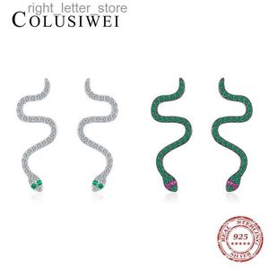 COLUSIWEI Leuke Slang Authentiek Massief 925 Sterling Zilver Mode Dier Lange Stud Oorbel Voor Vrouwen Fijne Sieraden Accessoires YQ231211