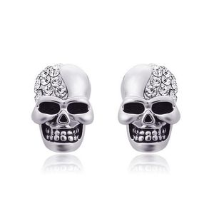 Stud Cool Boucles d'oreilles Punk Mode Rose Or Sier Tone Cristal Diamant Skl Oreille Percée Vintage Bijoux Halloween Cadeaux Drop Livraison Dhthg