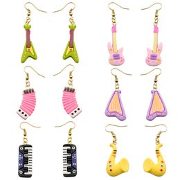 Stud Creative Earring For Women Resin Musical Instrument Drop oorbellen Kinderen Handgemaakte sieraden Diy Gifts Levering 2022 SMT1T